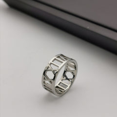 Stainless steel roma number ring