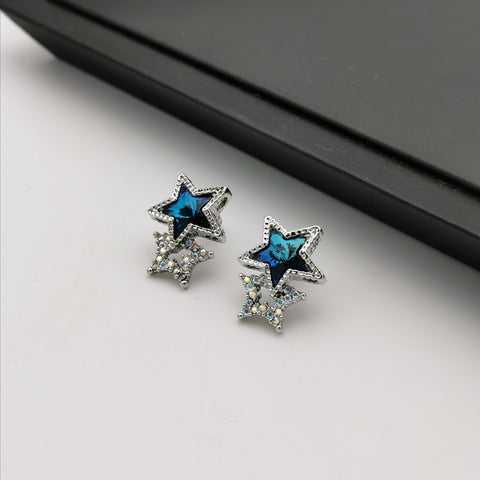Swarovski element blue stud earring