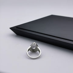 Cubic zirconia tear drop ring