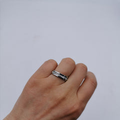 Stainless steel with cubic zirconia ring