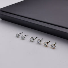14ct gold plated sterling silver cubic zirconia stud
