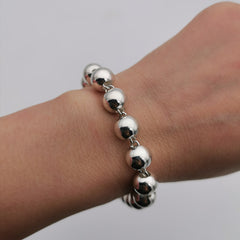 Unisex Sterling silver beads bracelet