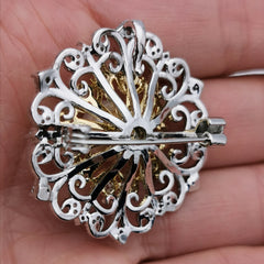 Elegant flower freshwater brooch/pendant