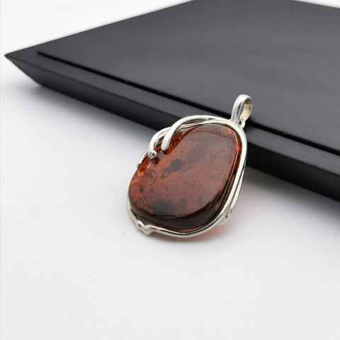Sterling silver Baltic amber pendant
