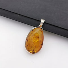 Sterling silver baltic amber pendant