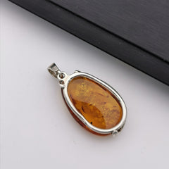 Sterling silver baltic amber pendant