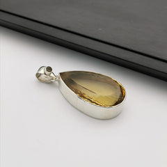 Sterling silver with natural citrine pendant
