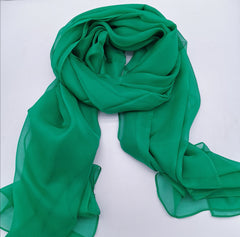 7 colours of mono tone silk scarf