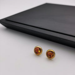 Sterling silver Baltic Amber stud earring