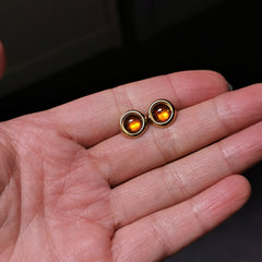 Sterling silver Baltic Amber stud earring