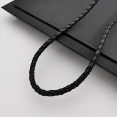 Leather with stainless steel clasp chain