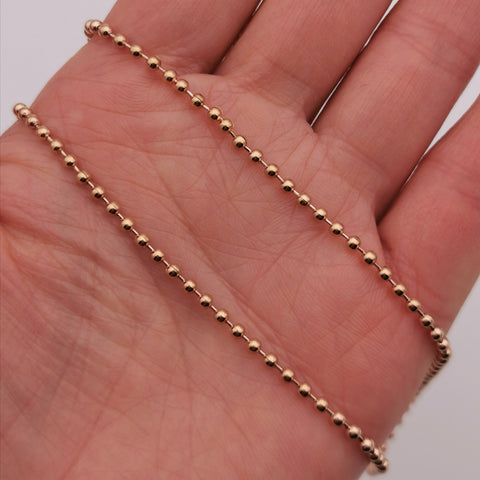 Alloy ball rose gold rhodium plated long chain