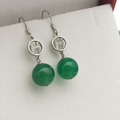 Sterling silver with Chalcedony earring