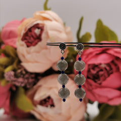 Labradorite with created sapphire earring