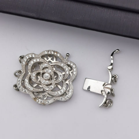 S925 sterling silver flower clasp