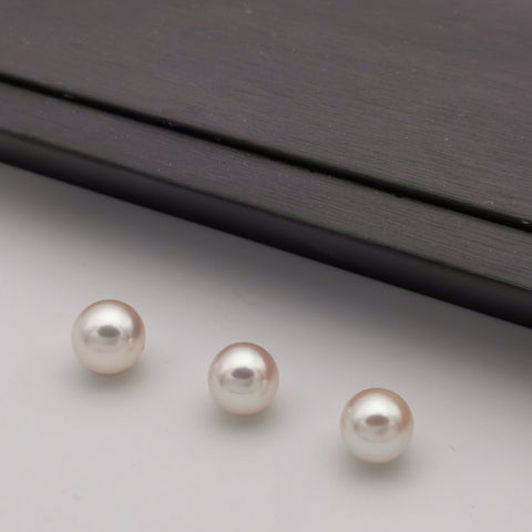 8.9mm -9.51mm genuine excellent collectable round Akoya loose pearl half drilled