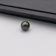 12.12mm genuine round shape black Tahitian loose pearl