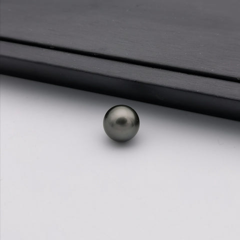 12.12mm genuine round shape black Tahitian loose pearl