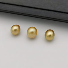 11.88 mm genuine oval shape gold south-sea loose pearl