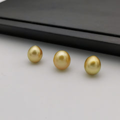 10.8 mm-11.88 mm genuine oval shape gold south-sea loose pearl