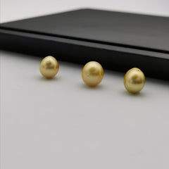 10.8 mm-11.88 mm genuine oval shape gold south-sea loose pearl