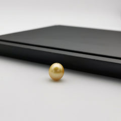 11.88 mm genuine oval shape gold south-sea loose pearl