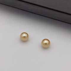 8.5 mm-8.95 mm genuine round shape gold south  sea loose pearl