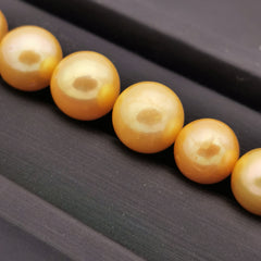 8.5 mm-11 mm genuine freshwater gold colour coated loose pearl beads