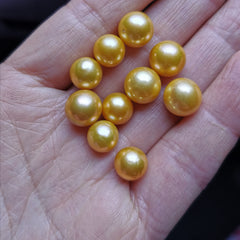 8.5 mm-11 mm genuine freshwater gold colour coated loose pearl beads