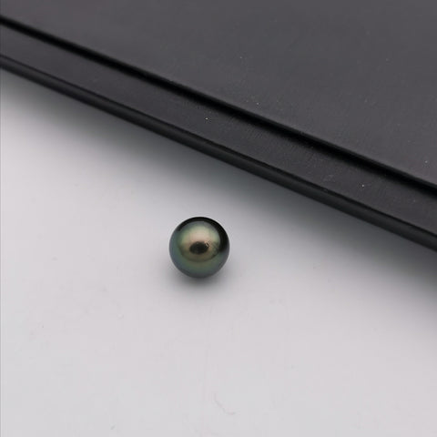 11.57 mm genuine round shape black Tahitian loose pearl