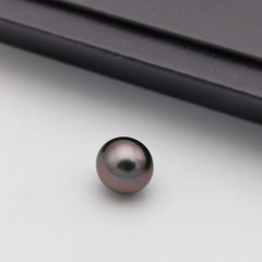 10.93 mm genuine oval shape black Tahitian loose pearl