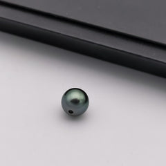 10.48 mm genuine round shape peacock Tahitian loose pearl full hole
