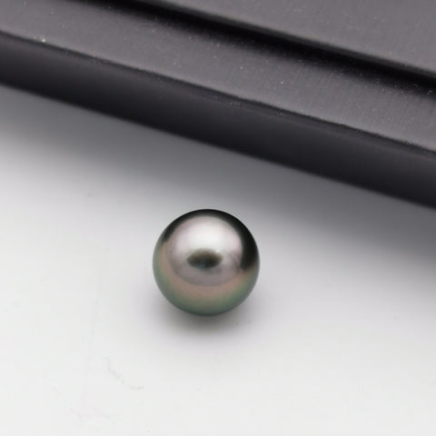 10.58 mm genuine round black Tahitian loose pearl