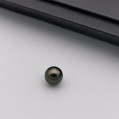 8.65 mm genuine round shape black Tahitian loose pearl