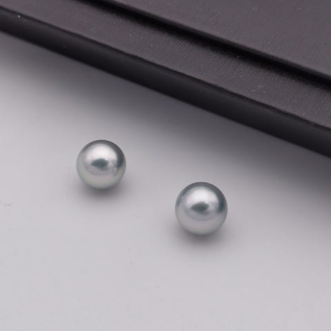 8.17-8.23 mm genuine round shape silver Tahitian loose pearl half hole
