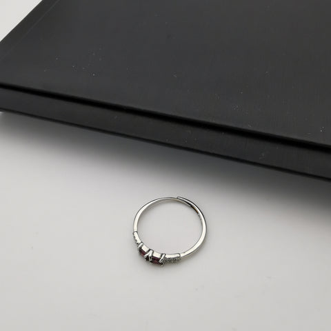 Sterling silver tourmaline adjustable ring