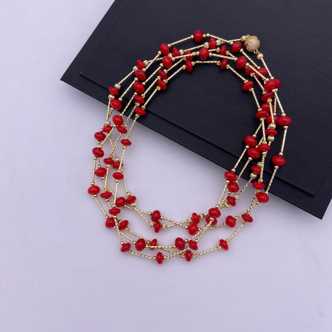 1.92 m magnet clasp coral necklace