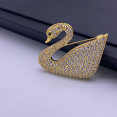 Elegant swan brooch