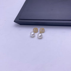 Sterling silver gold plated freshwater pearl earrings