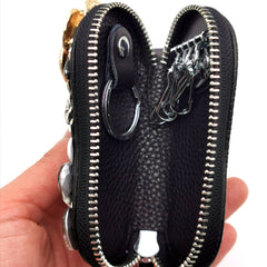 Hand inlaid Rhinestone leather keyring
